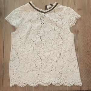 White House Black Market Ivory Lace Blouse